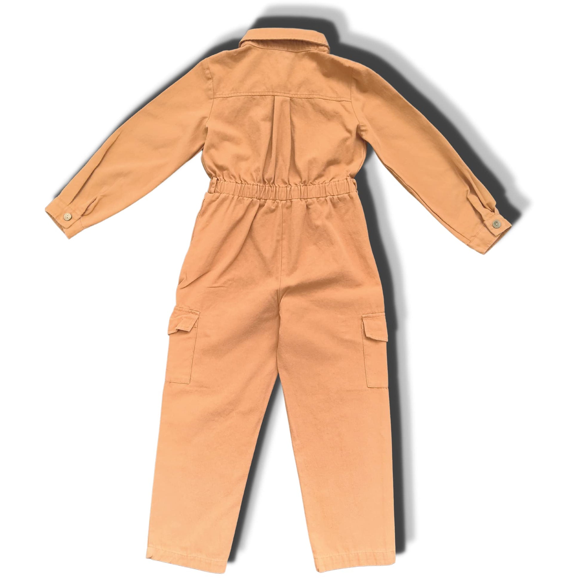 Stylish camel cotton romper jumpsuit for girls