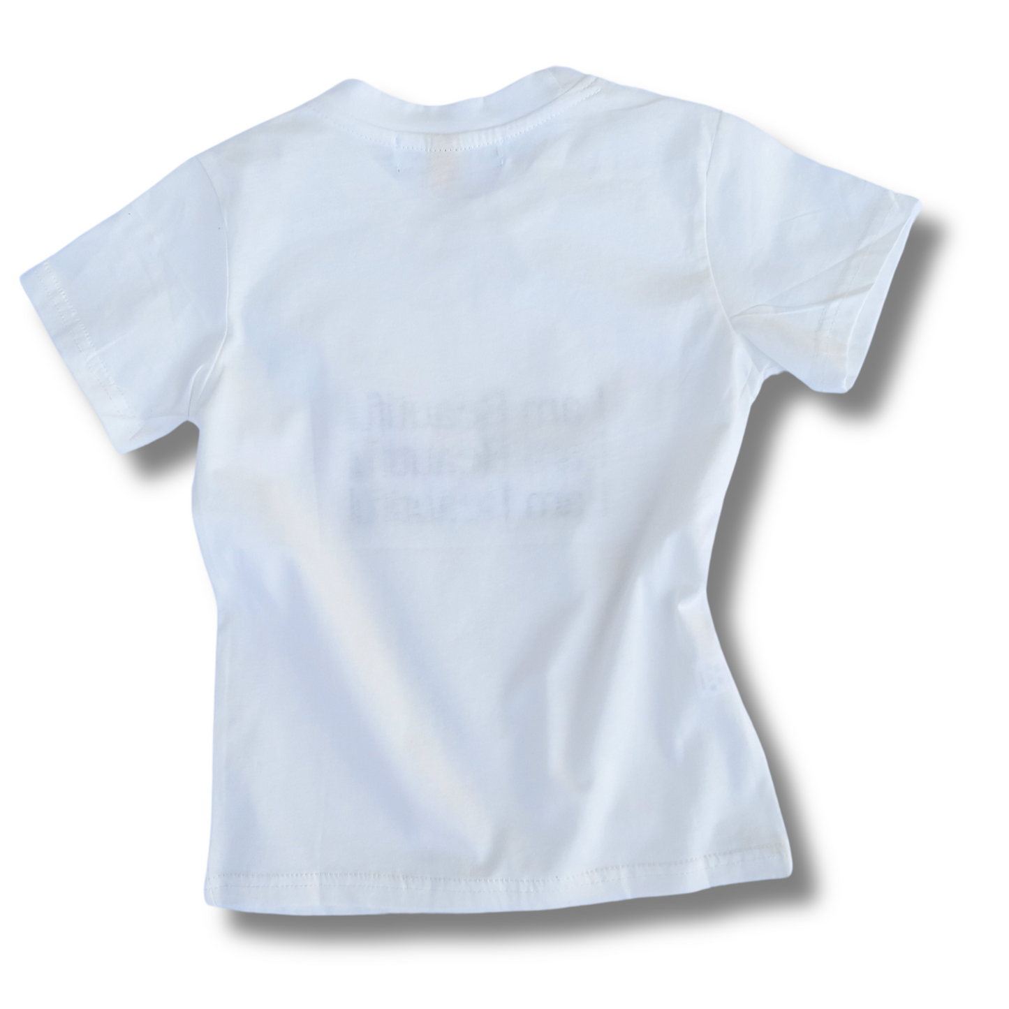 Toddler Printed White Cotton T-Shirt