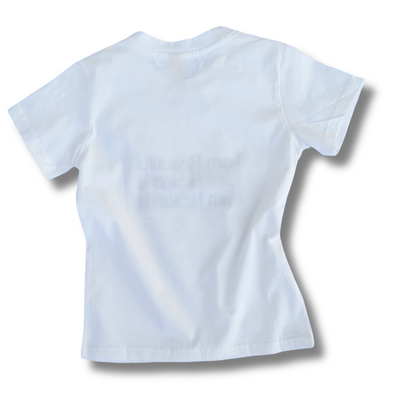 Toddler Printed White Cotton T-Shirt