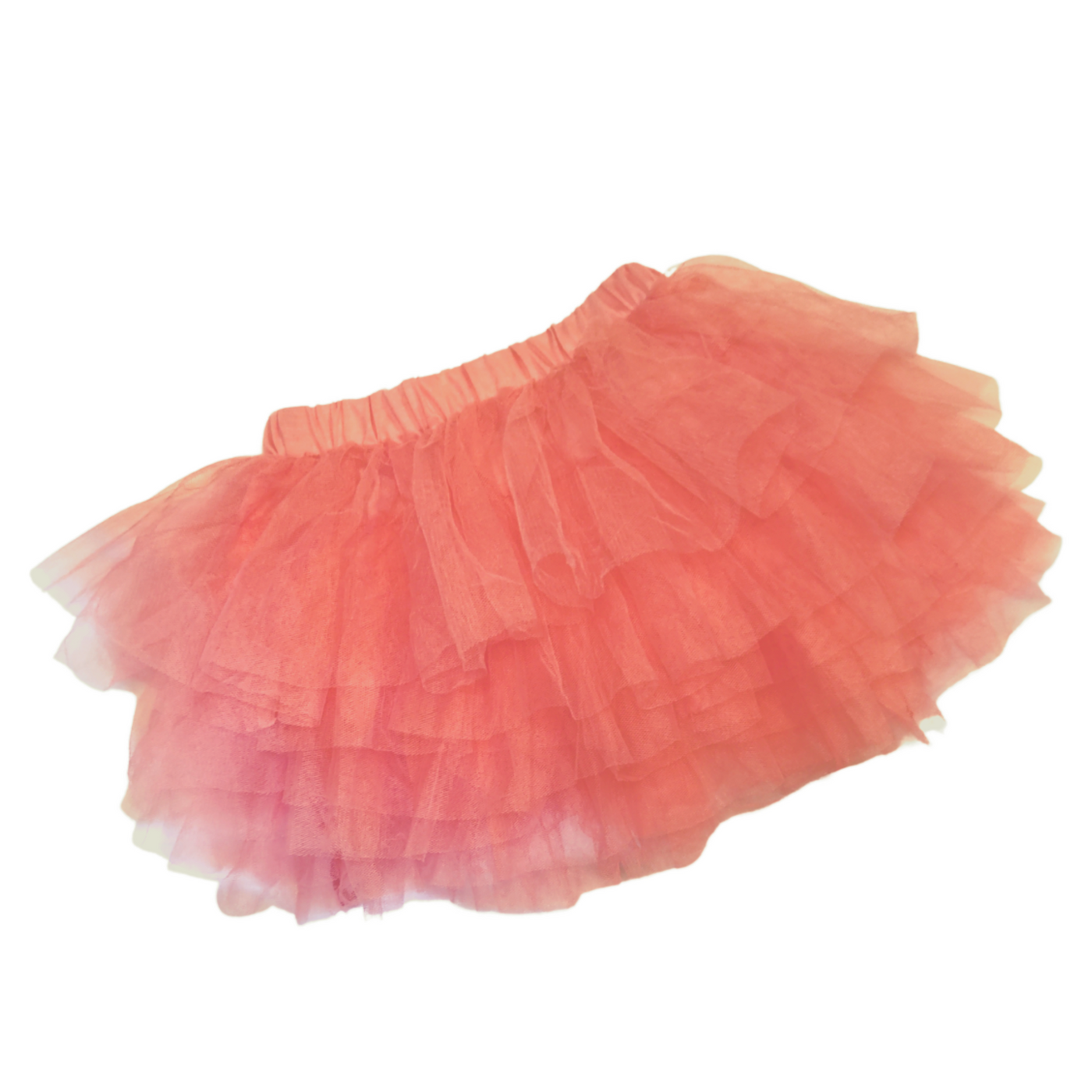 Little Girls Pink Elastic Mesh Fluffy Tutu Skirt