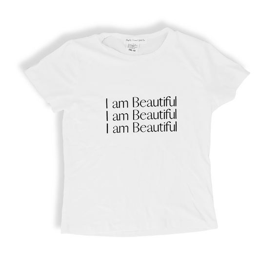 Printed White Modal T-Shirt for Big Girls - Trendy Fashion for Teens