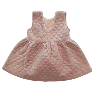 Pink Pearl Princess Quilted Dress for Girls - Elegant Toddler & Little Girl Outfit