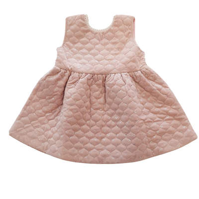 Pink Pearl Princess Quilted Dress for Girls - Elegant Toddler & Little Girl Outfit