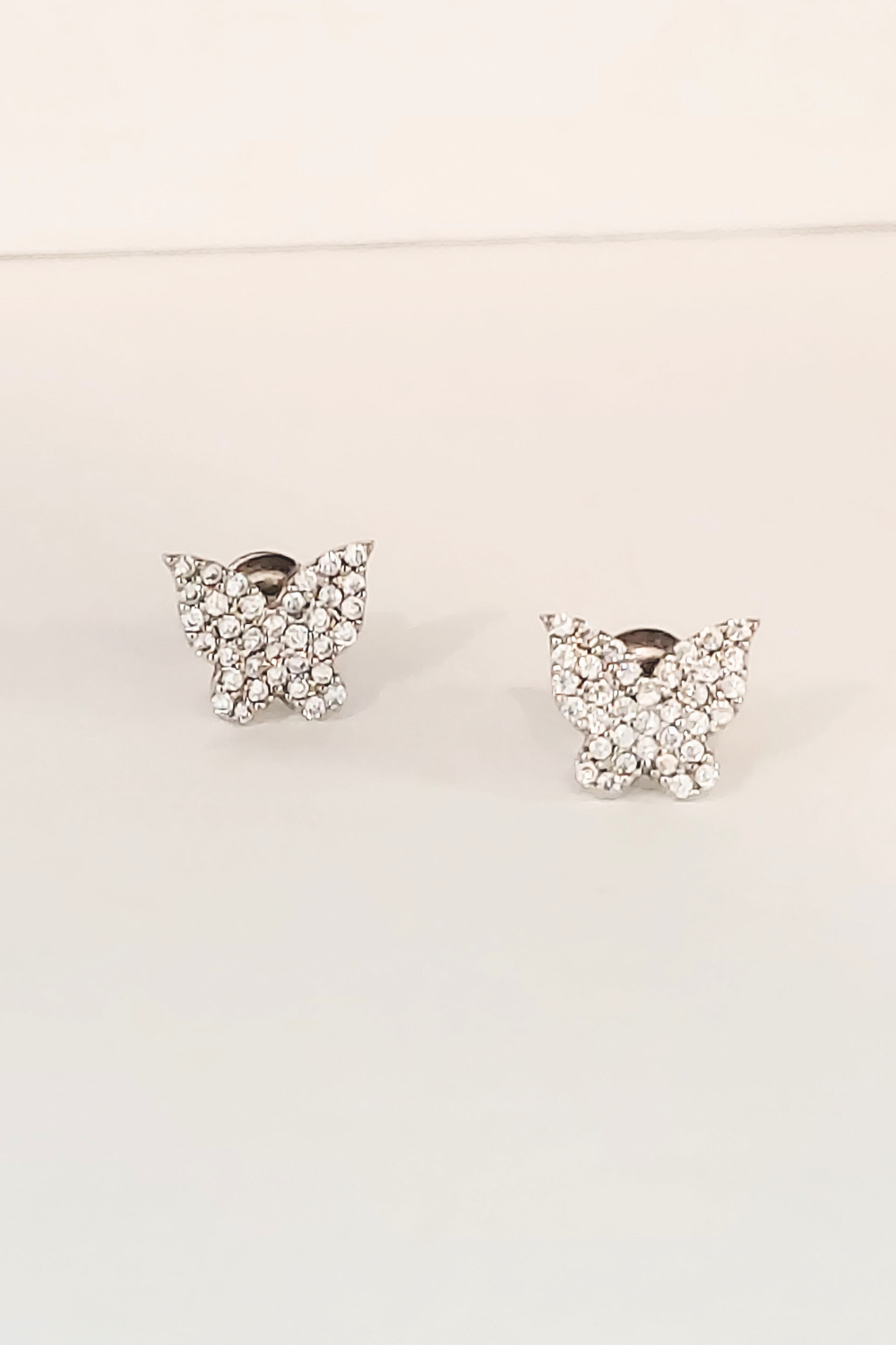 Sparkling Butterfly Rhodium-Dipped Cubic Zirconia Earrings